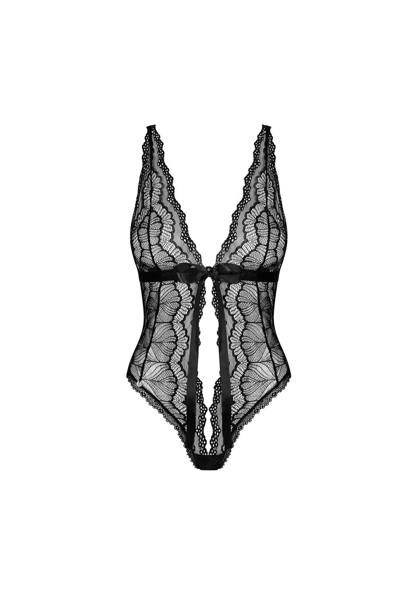 Боди Obsessive Isabellia, L/XL (черный)
