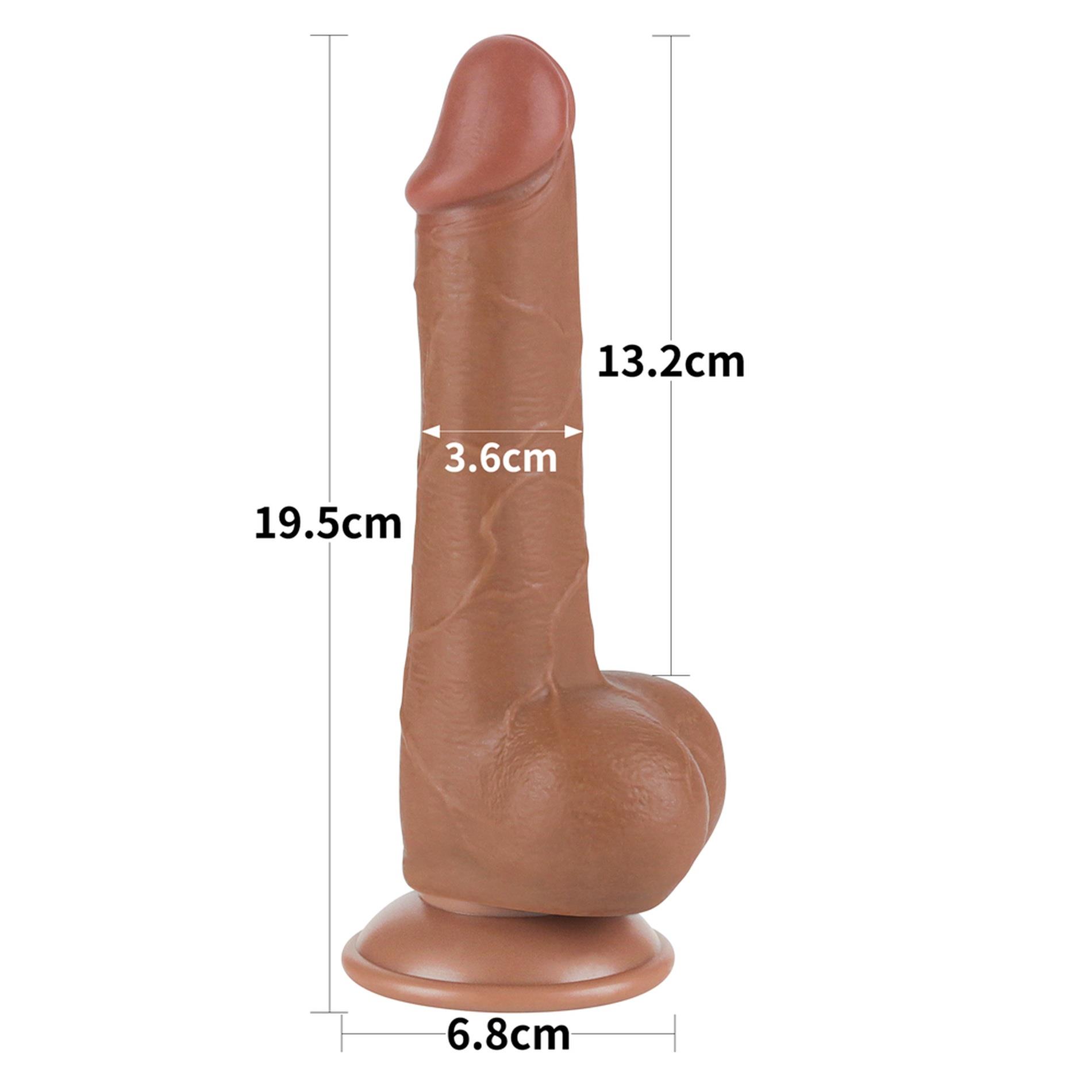 Фаллоимитатор Lovetoy Sliding-Skin Dual Layer Dong 7.5'', 19.5 см (коричневый)