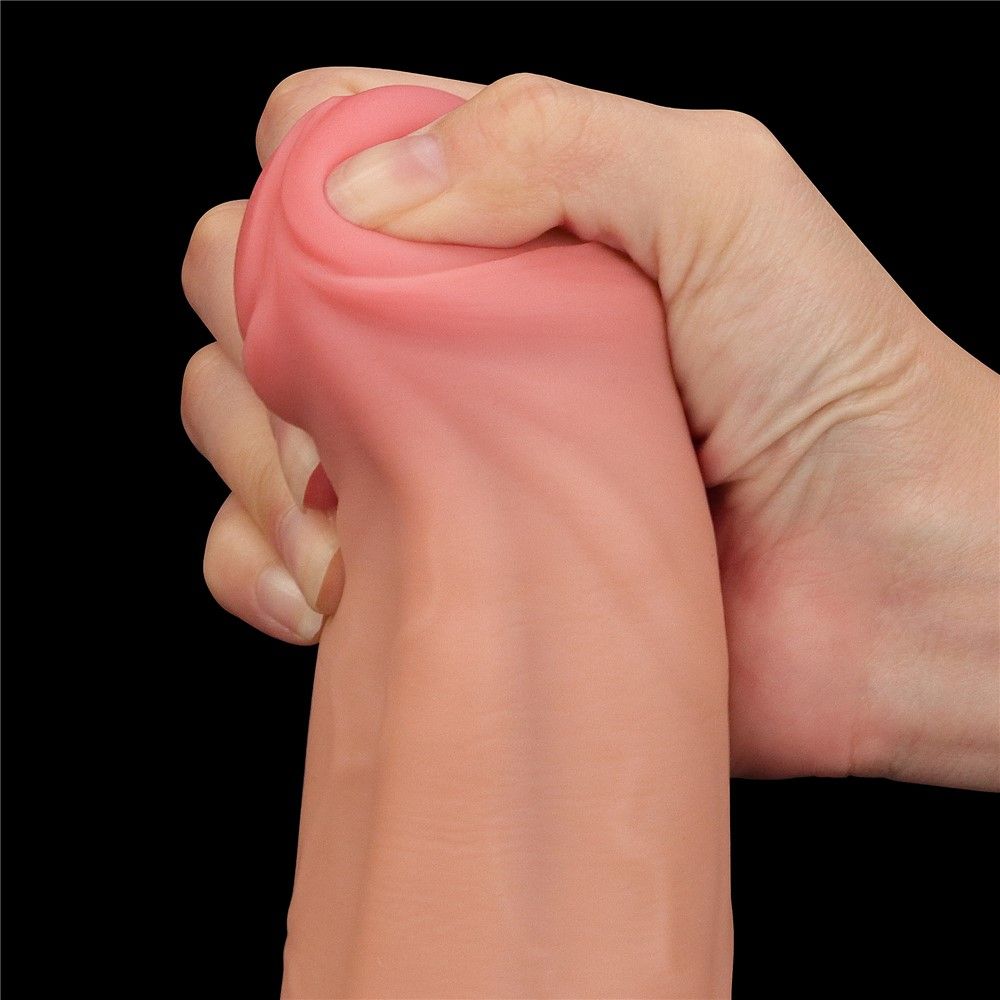 Фалоімітатор LoveToy Sliding-Skin Dual Layer Dong, 29 см (тілесний)