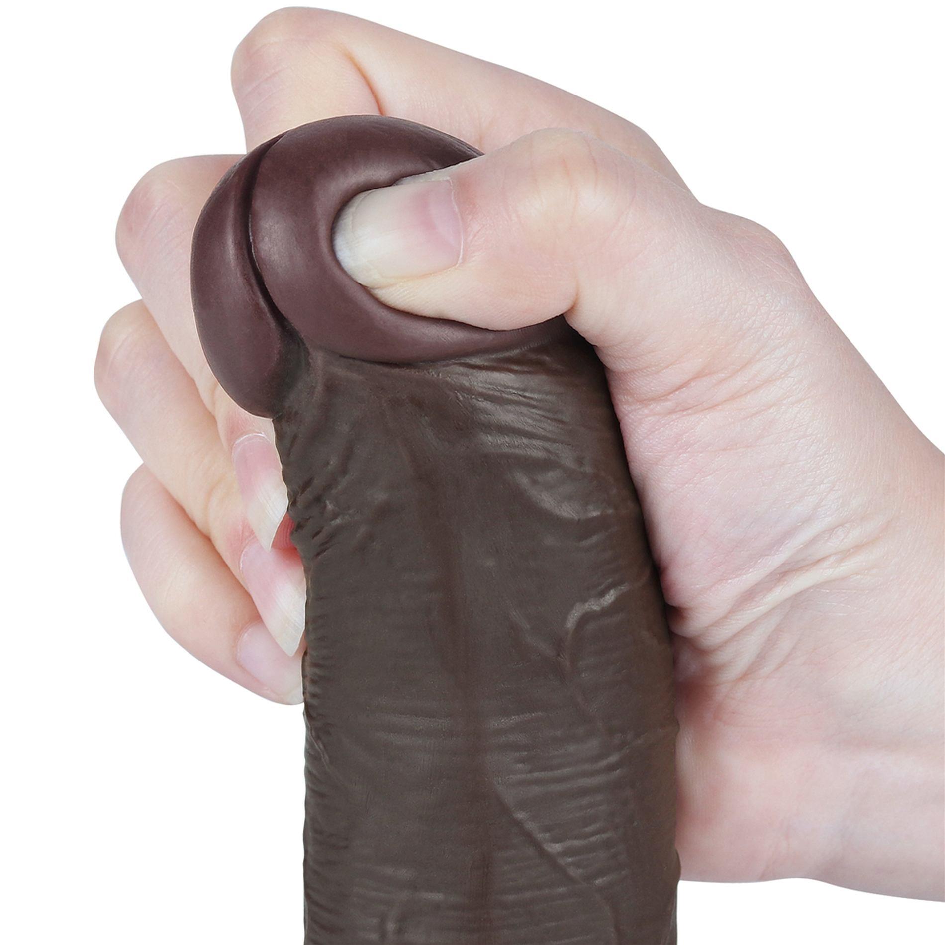 Фаллоимитатор Lovetoy Sliding-Skin Dual Layer Dong 8'', 20.8 см (черный)