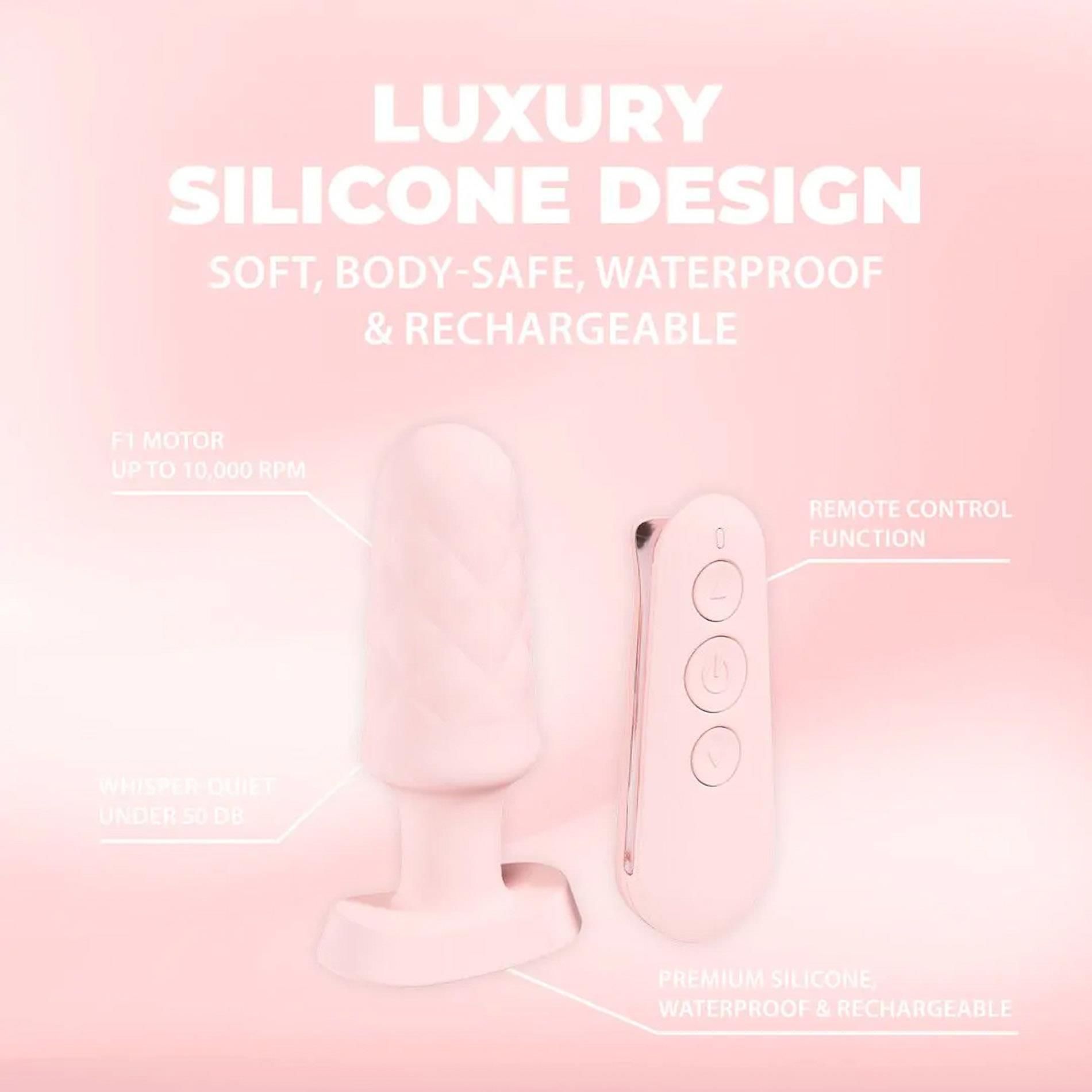 Анальная пробка Loveline Velvet Remote Control, 9.8 см (розовый)
