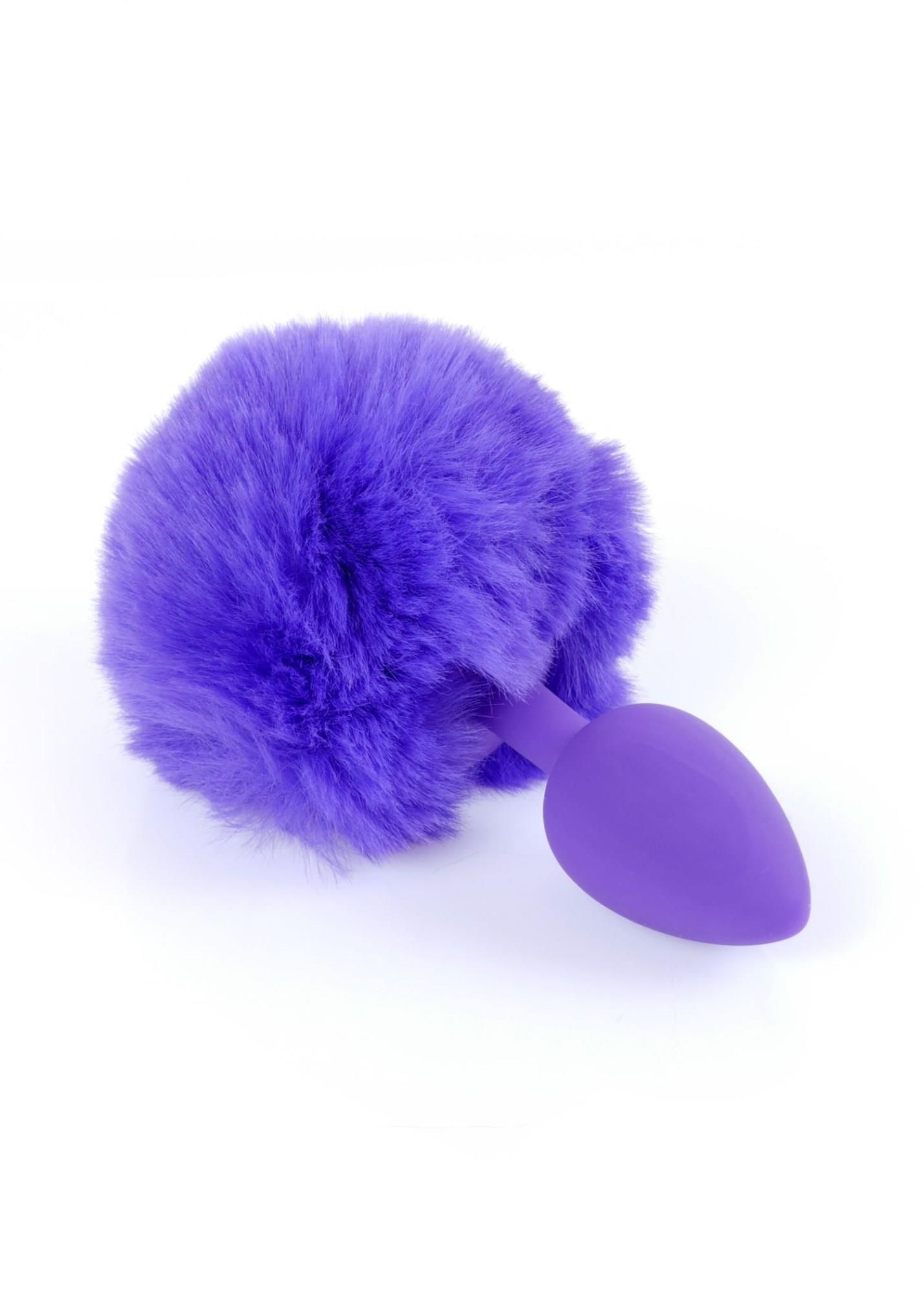 Анальна пробка Boss Jewellery Silicon Bunny Tail, 6,5 см (фіолетовий)