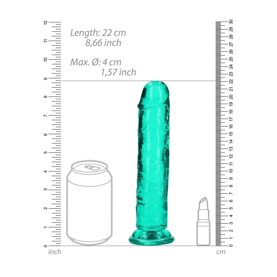 Фаллоимитатор RealRock Crystal Clear 8'', 22 см (зеленый)