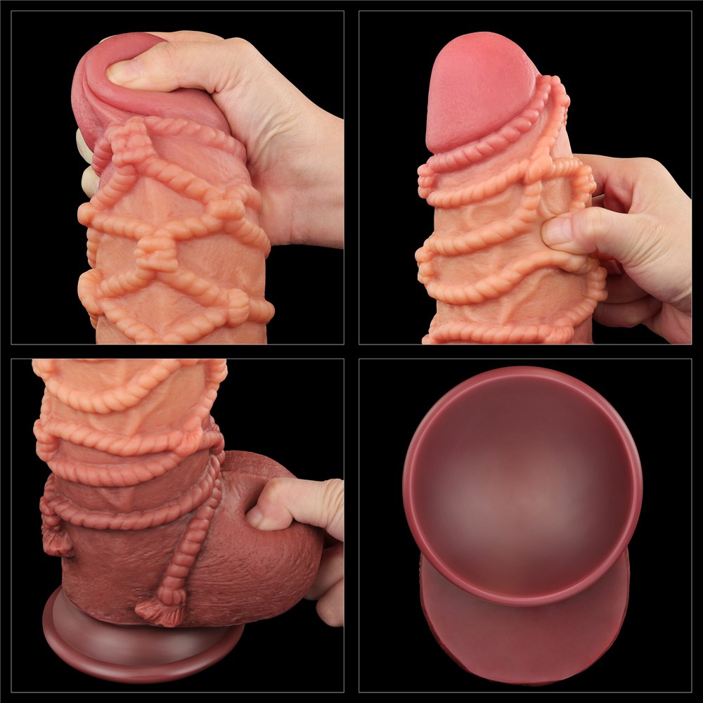 Фаллоимитатор Dual-Layered Silicone Nature Cock 9.5'', 24.5 см (коричневый)