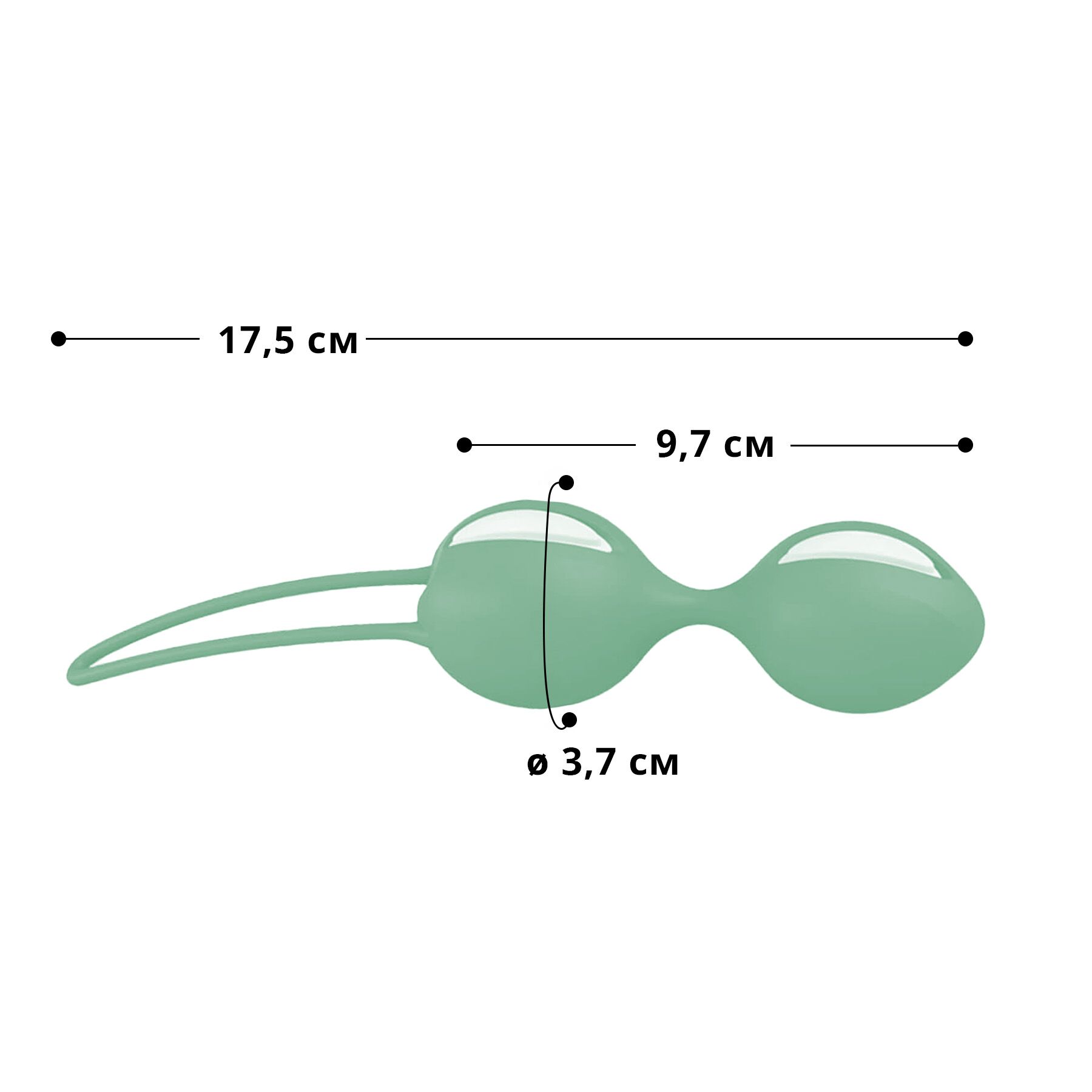 Вагинальные шарики Fun Factory Smartballs Duo, 17.5 см (мятный)