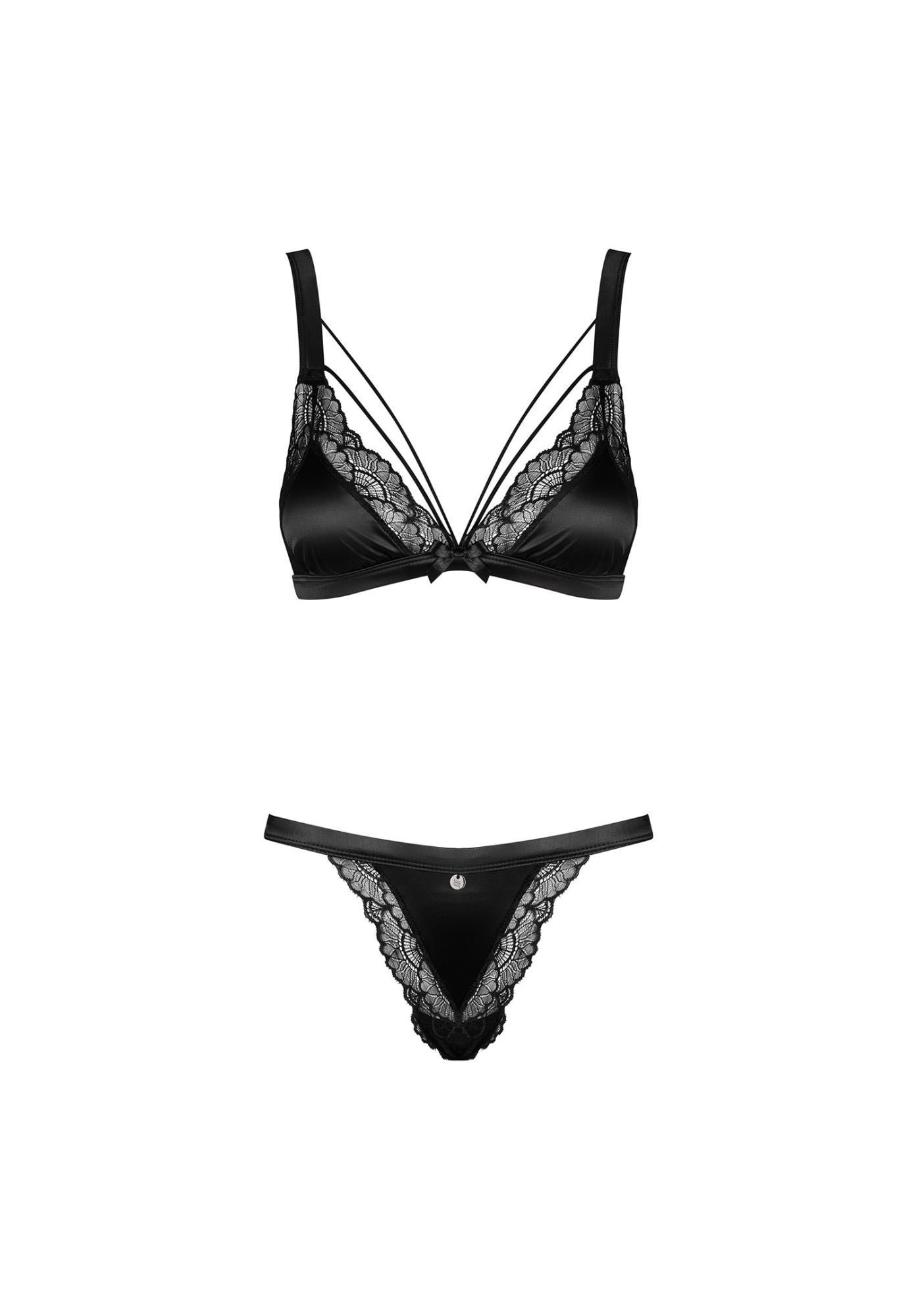 Комплект белья Obsessive Eloissa, S/M (черный)