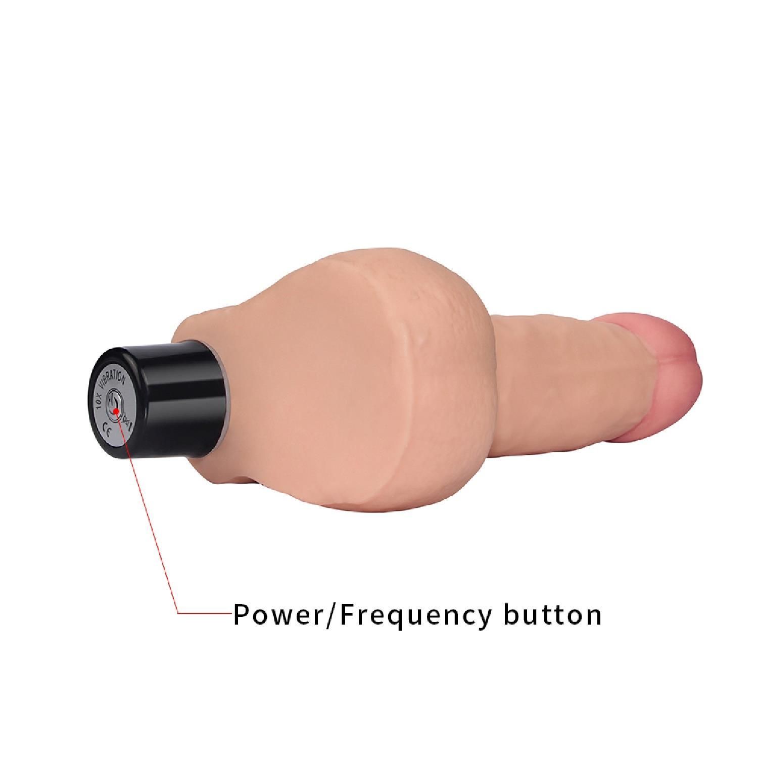 Реалістичний вібратор Real Softee Vibrator With Balls Flesh, 17 см (тілесний)