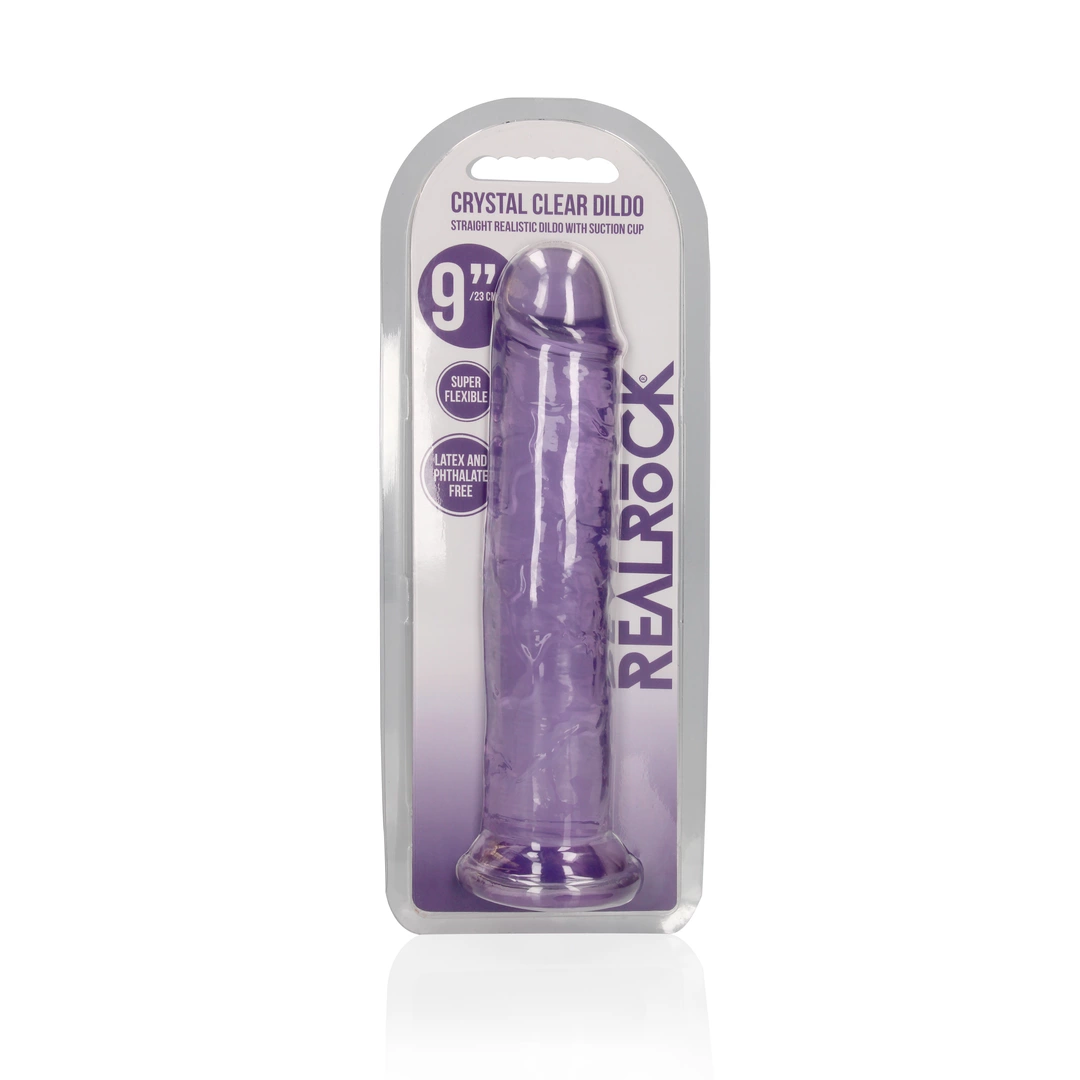 Фаллоимитатор RealRock Crystal Clear, 25 см (фиолетовый)