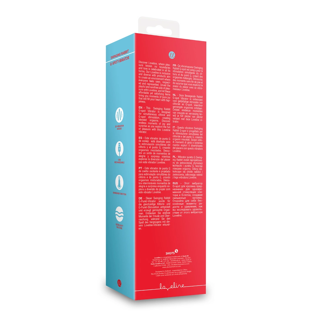Вибратор-кролик Loveline Brighto Red, 22.5 см (красный)