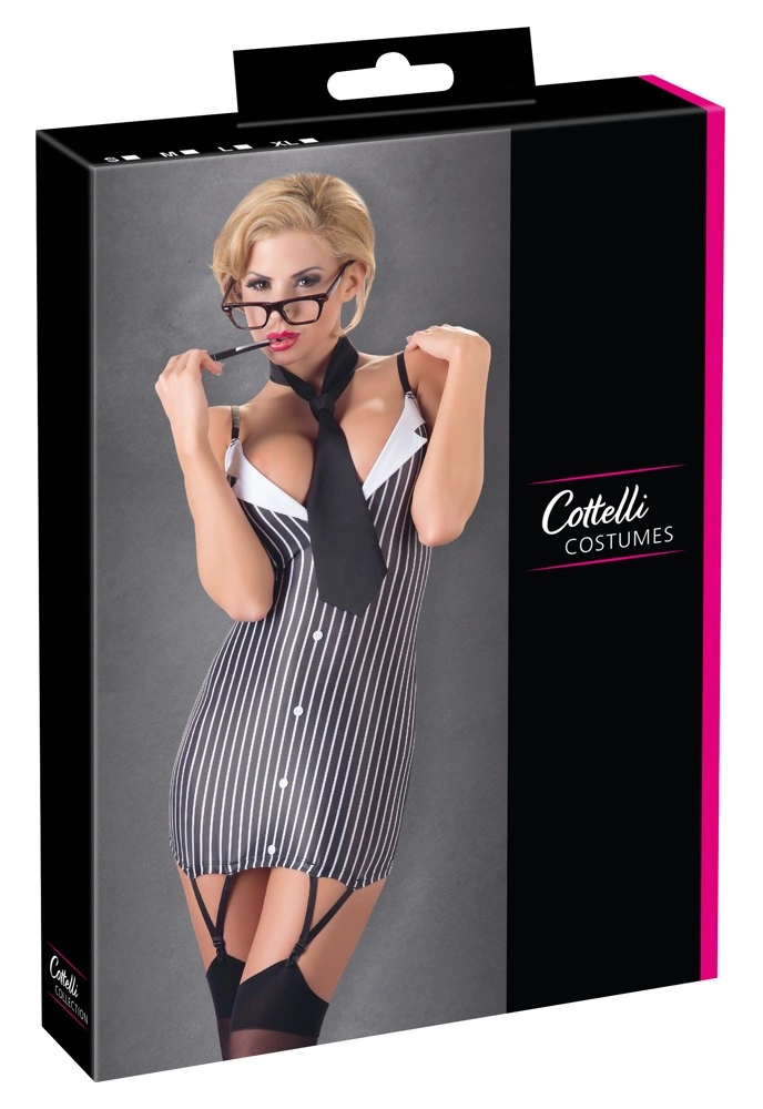 Эротический костюм Cottelli Collection Costumes Secretary, L (черный с белым)