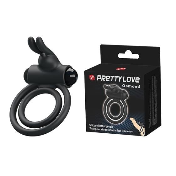 Виброкольцо Pretty Love Osmond CockRing, 7 см (черный)