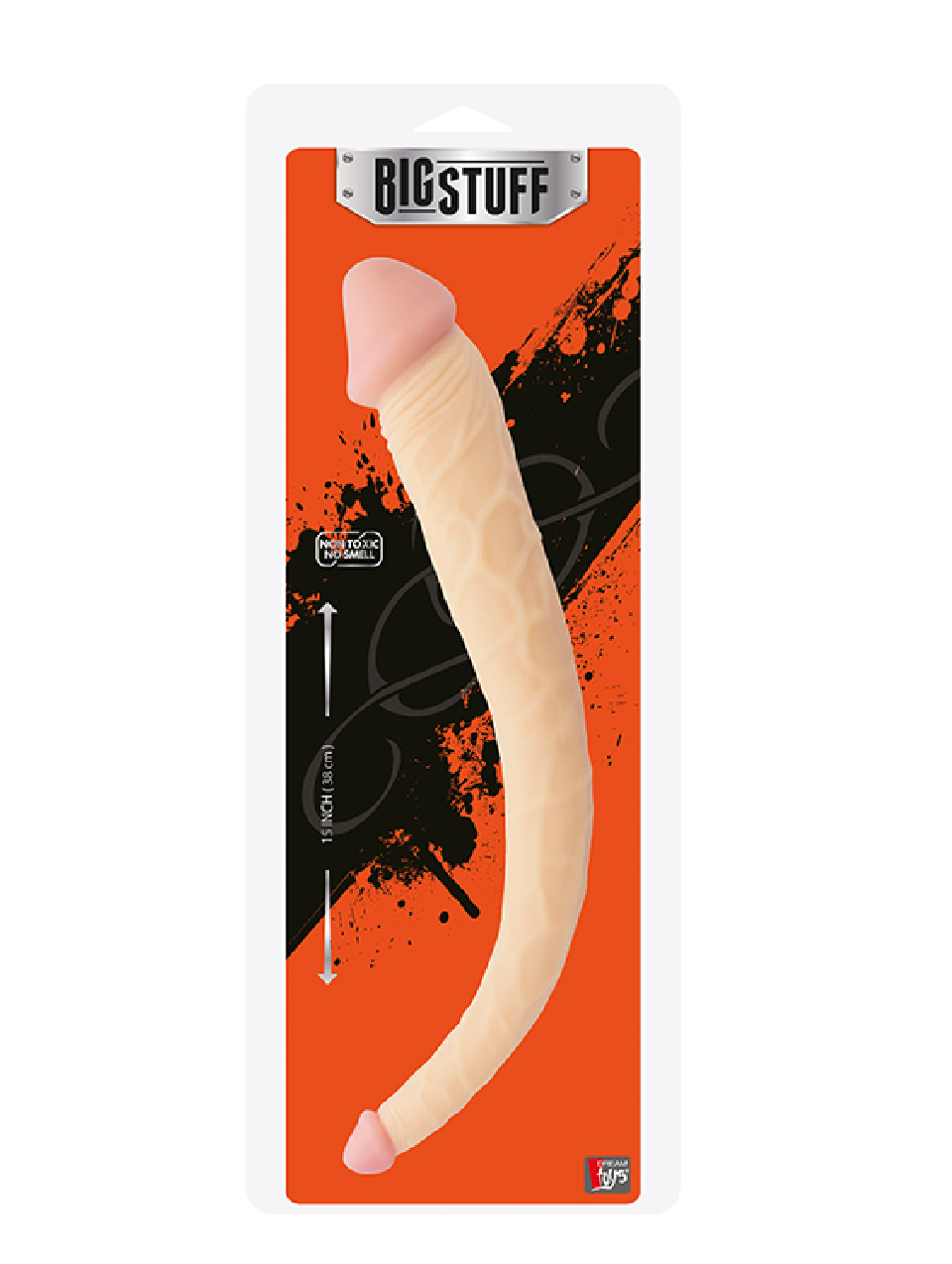 Двухсторонний фаллоимитатор Bigstuff Double Dong, 38 см (телесный)