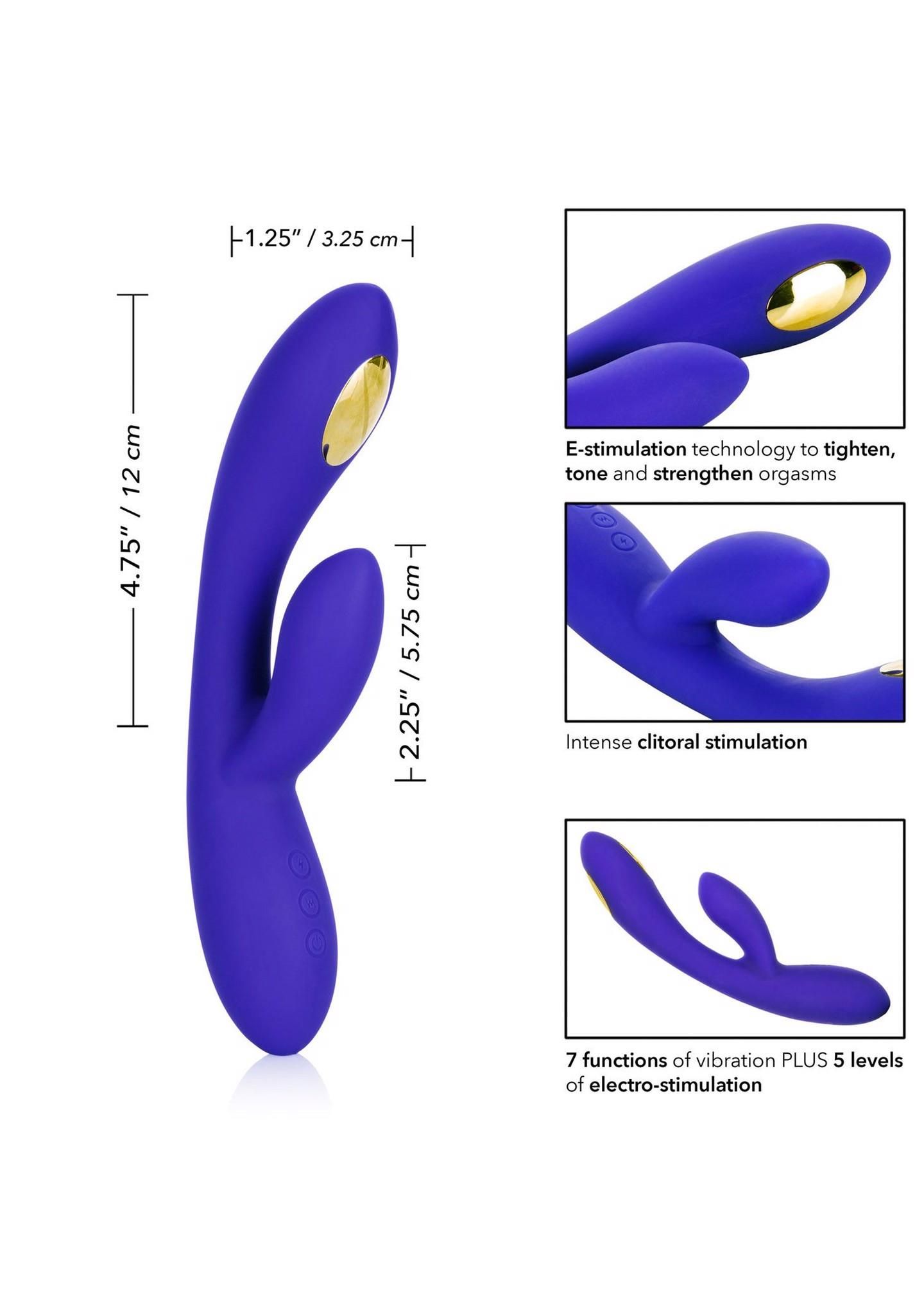 Вибратор-кролик CalExotics Impulse Estim Dual Wand, 21,5 см (фиолетовый)