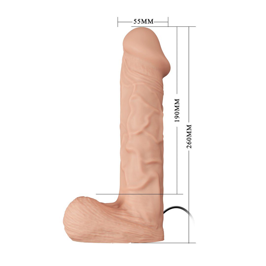 Strap On Baile Ultra Passionate Harness 10.2", 26 cm (w kolorze cielistym)