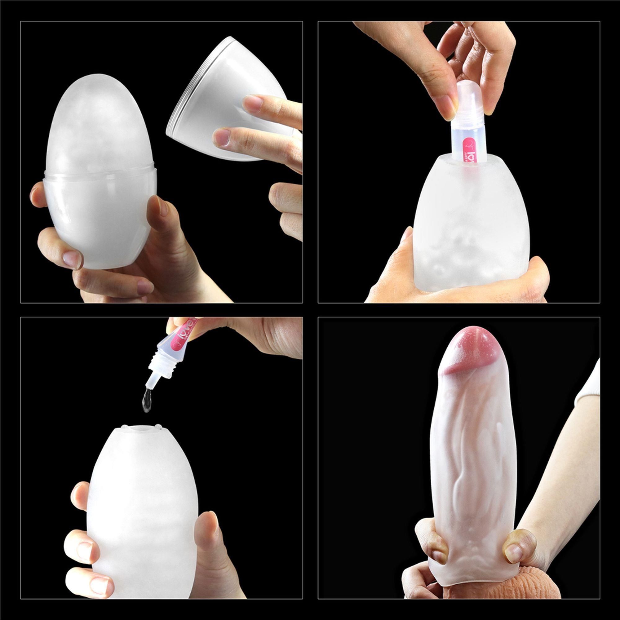 Мастурбатор яйцо LoveToy Giant Egg Grind Spirals Edition (прозрачный)