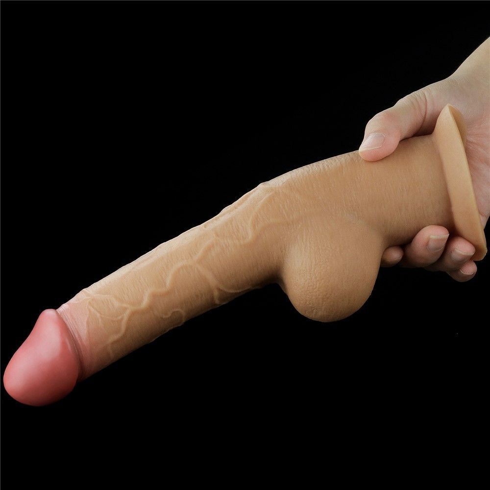 Lovetoy Dong 9.5'' Dual Layered Handle Cock - Dildo, W kolorze cielistym, 25 cm