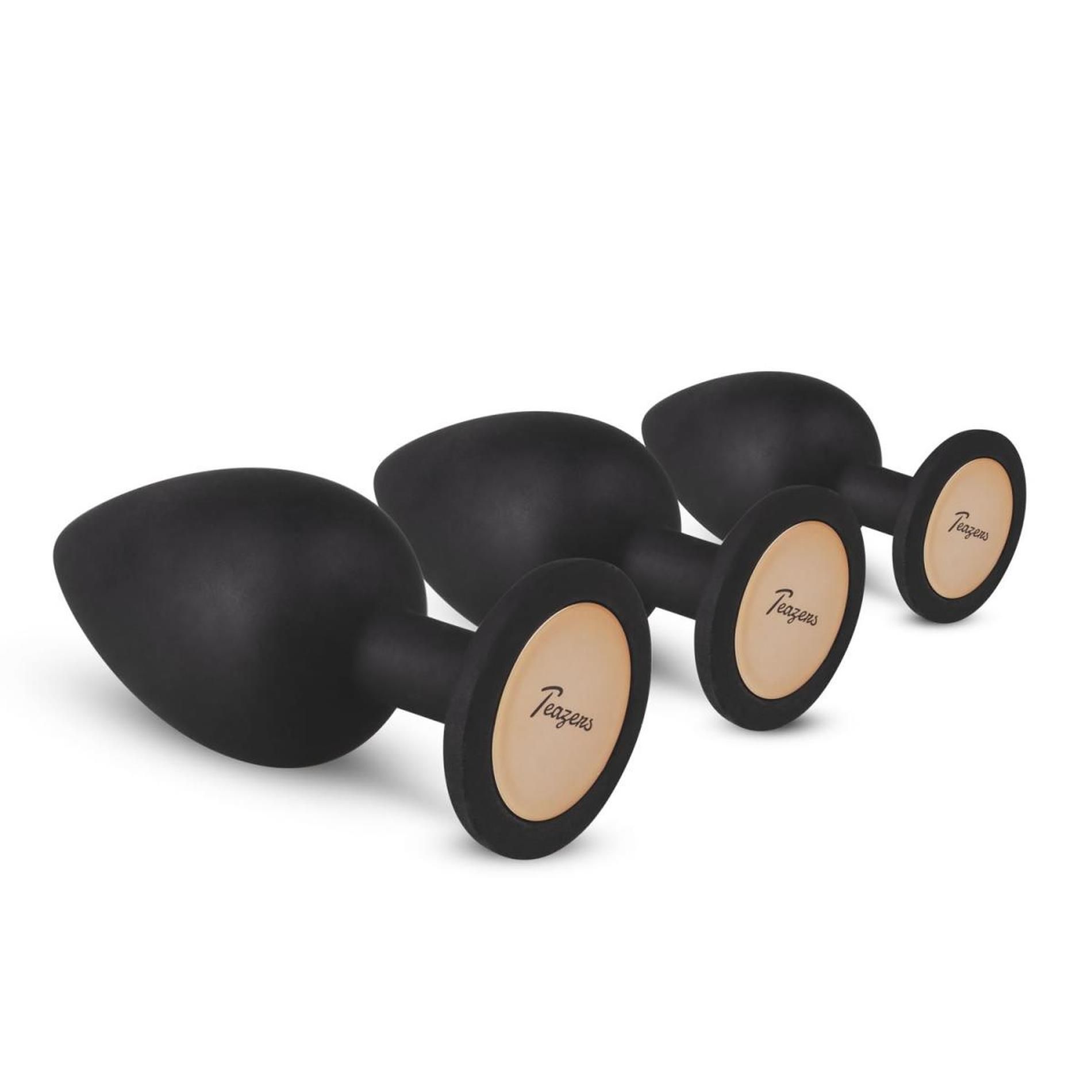 Набір анальних пробок Teazers Butt Plug Set, 3 шт (чорний)