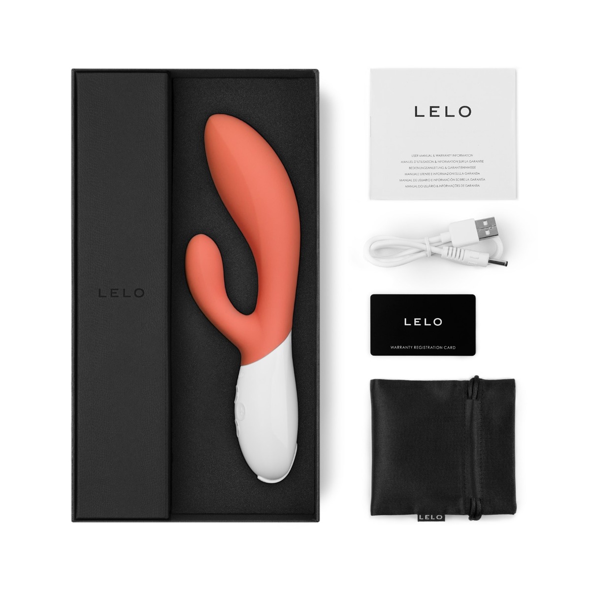 Вибратор-кролик Lelo Ina 3, 20 см (оранжевый)