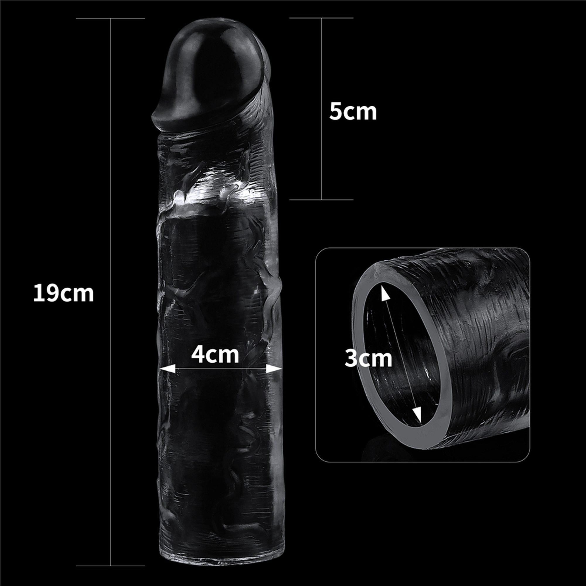 Nasadka na penisa LoveToy Flawless Clear Penis Sleeve Add 2, 19 cm (przezroczysty)
