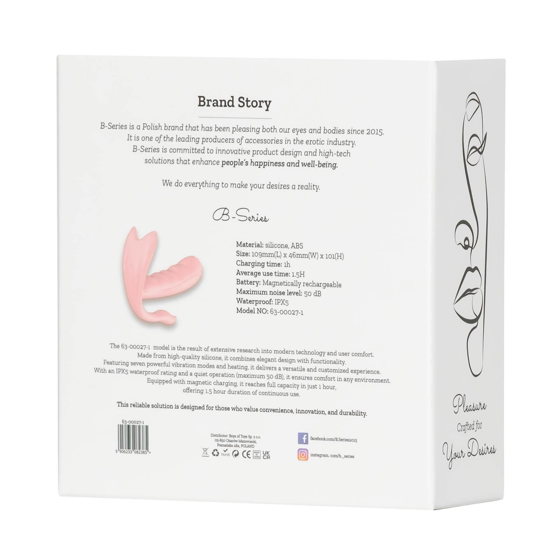 Вибратор B - Series Fox Heating + APP, 10.9 см (розовый)