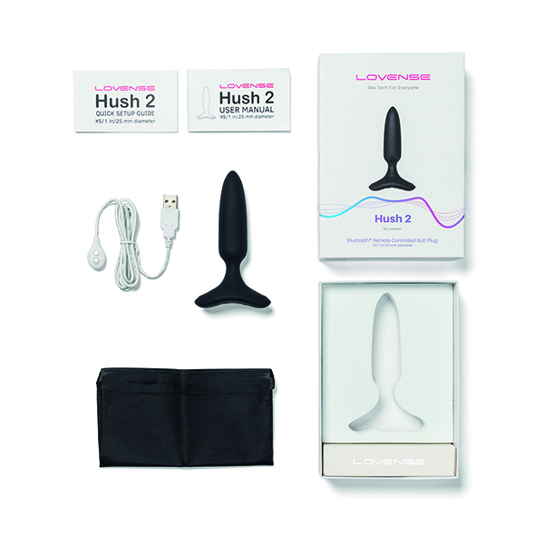 Korek analny Lovense Hush 2 XS, 12 cm (czarny)