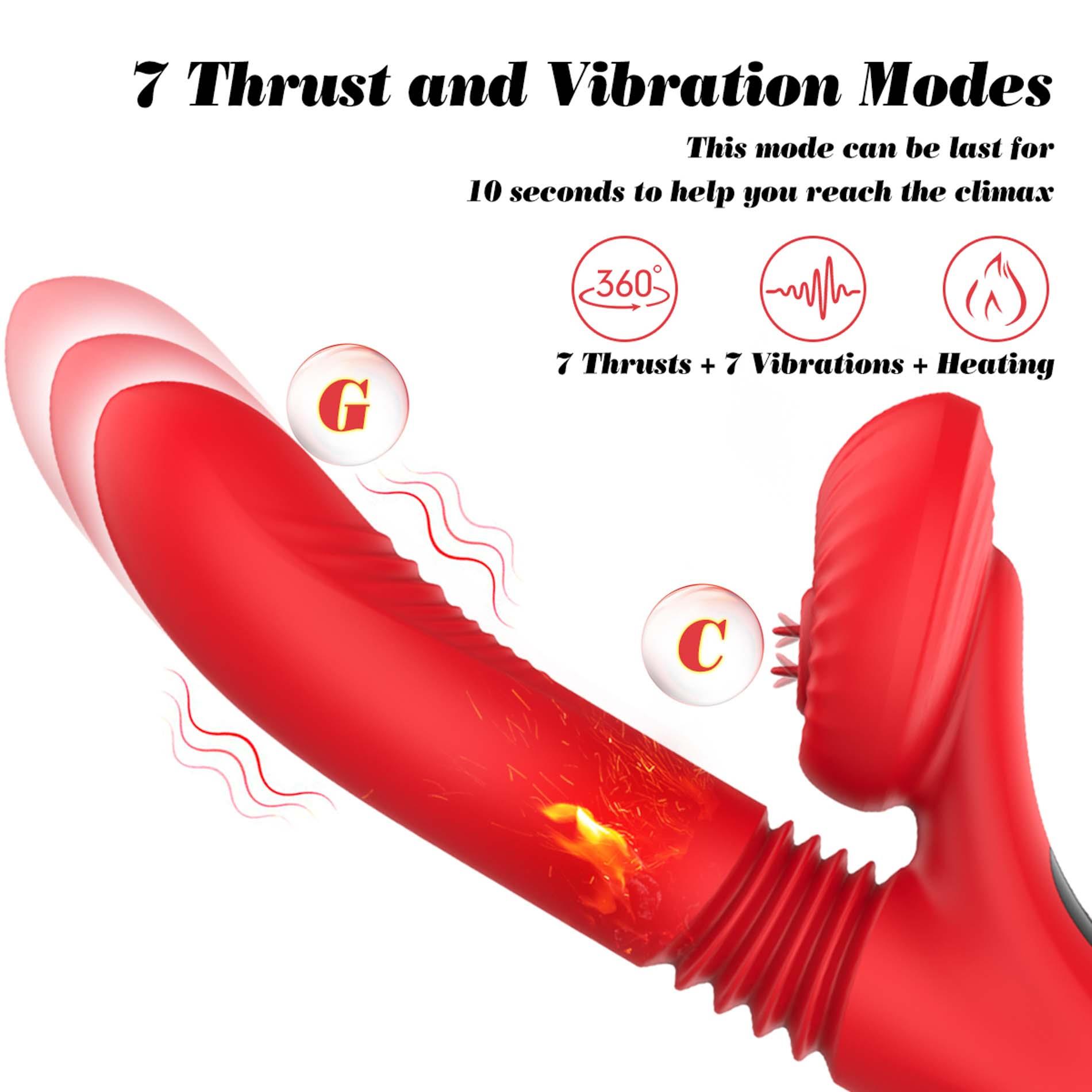 Вибратор B - Series Fox Thrusting and Heating, 24 см (красный)