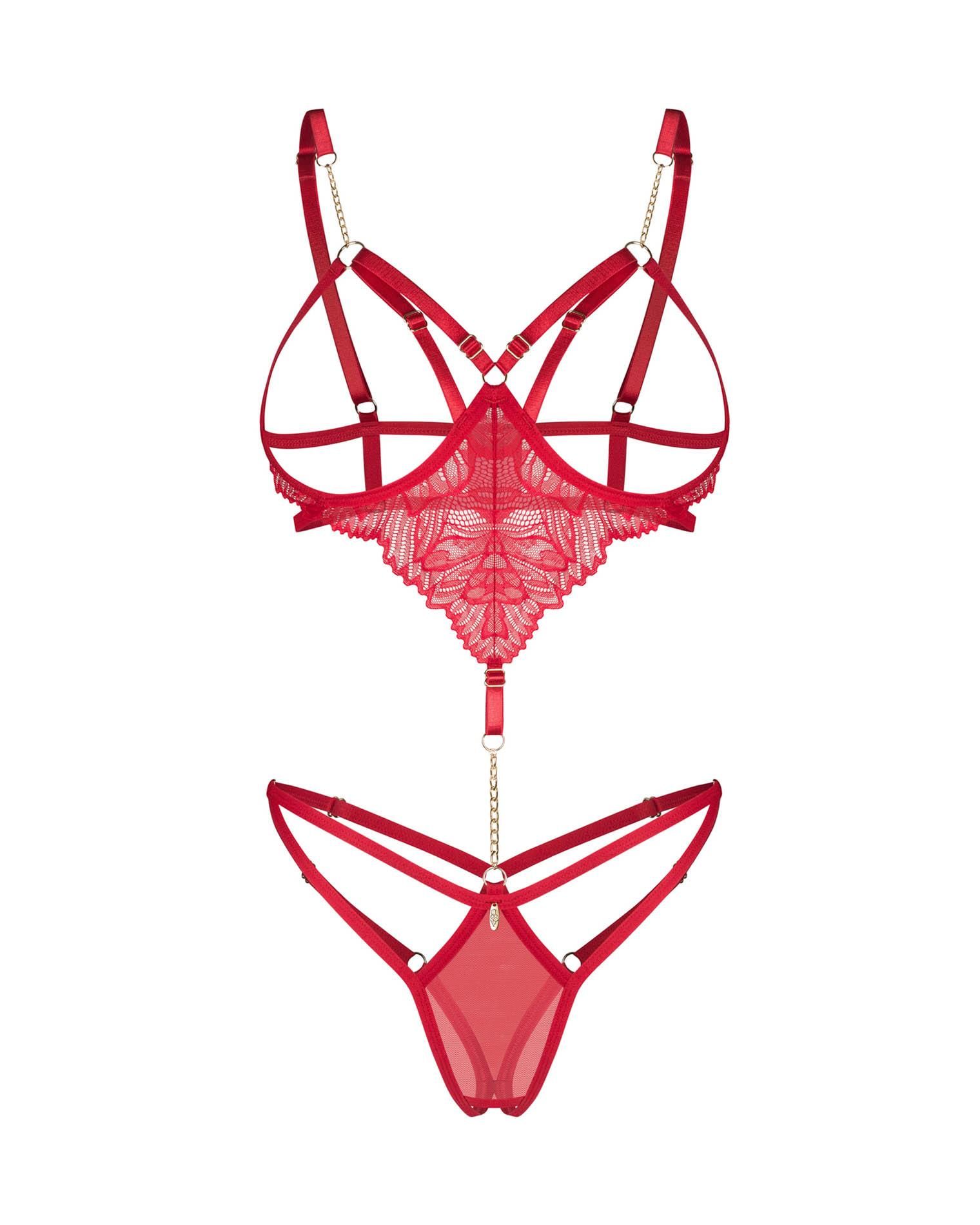 Боди Obsessive Matildea otwarte, S/M (красный)