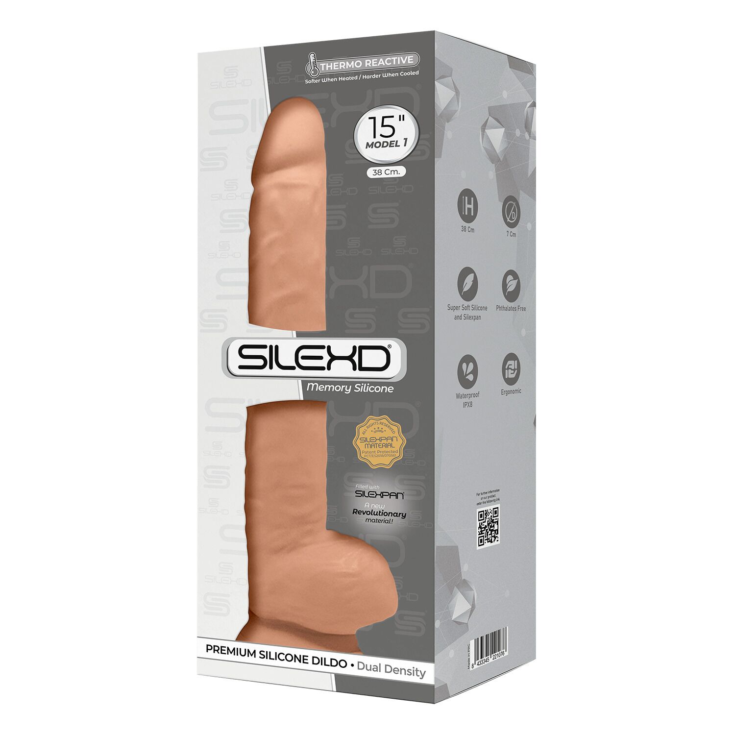 Большой фаллоимитатор SilexD Kingston, 38 см (телесный)