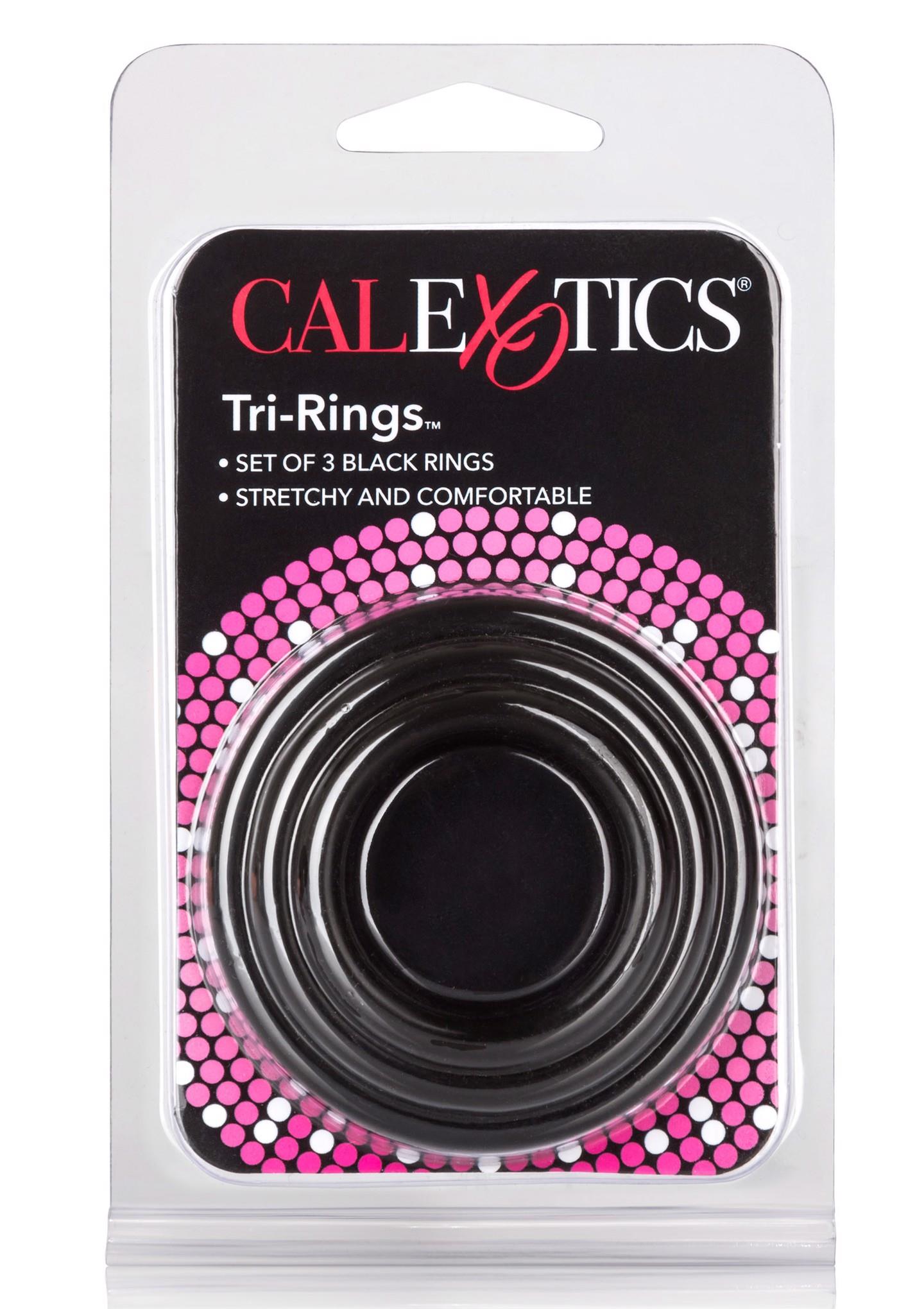 Эрекционное кольцо Calexotics Tri-Rings, 3 шт (черный)