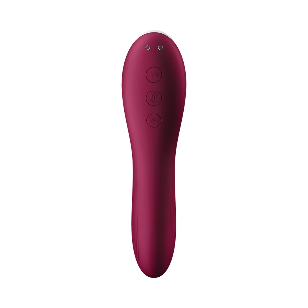 Вакуумный стимулятор клитора с вибрацией Satisfyer Dual Crush (бордовый)
