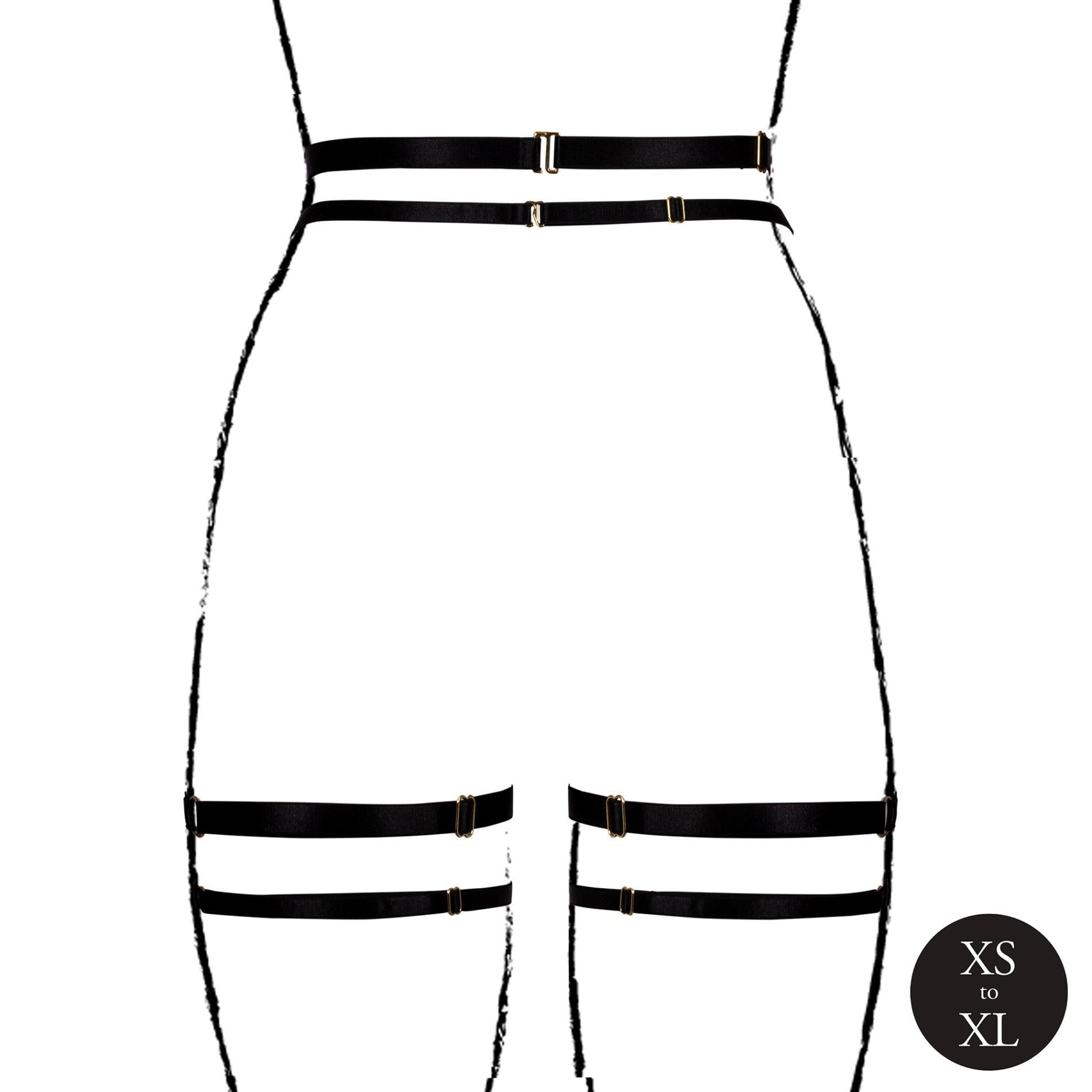 Пояс для панчіх Le Désir Double Strap Garter, One Size (чорний)