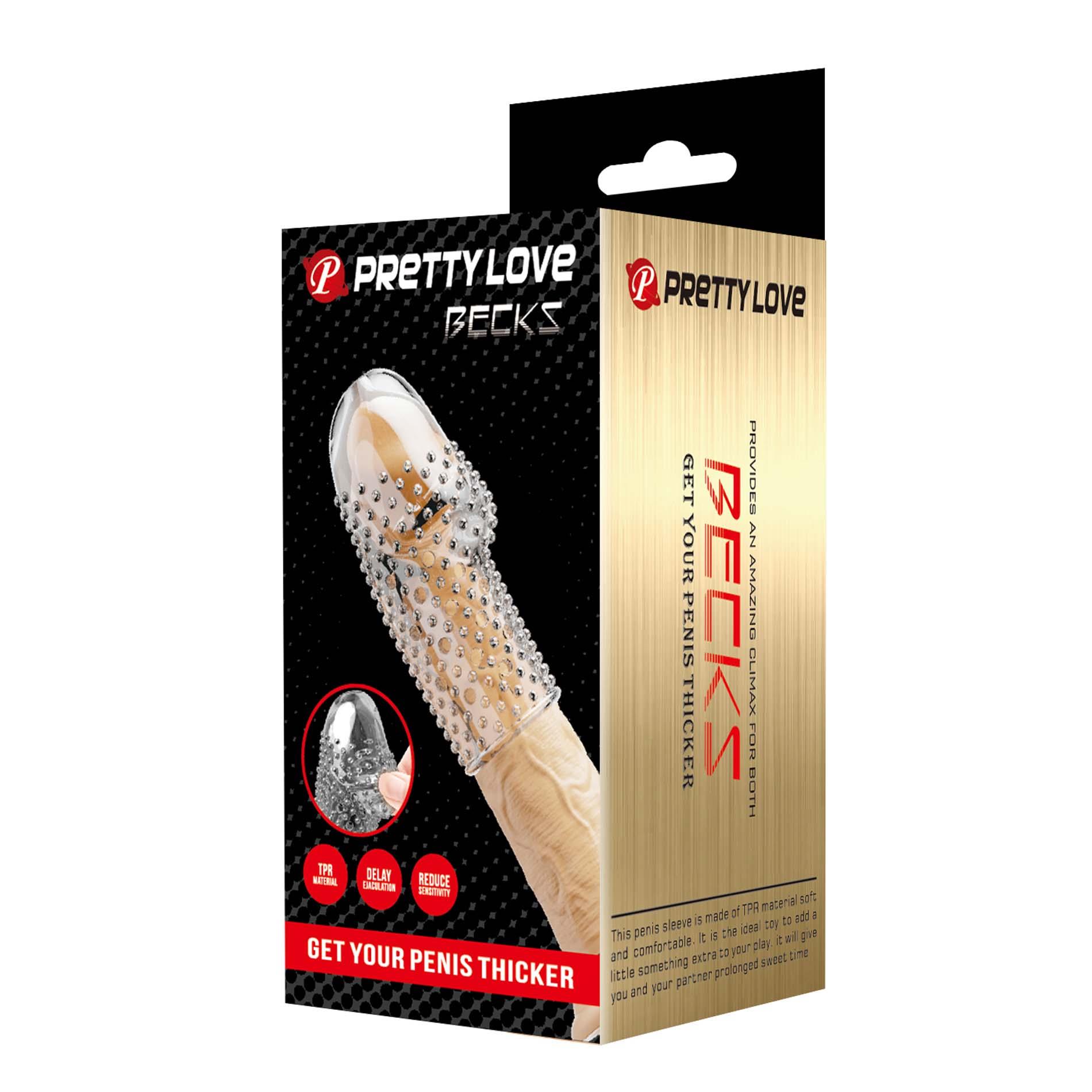Насадка на пенис Pretty Love Penis Sleeve Becks, 8 см (прозрачный)