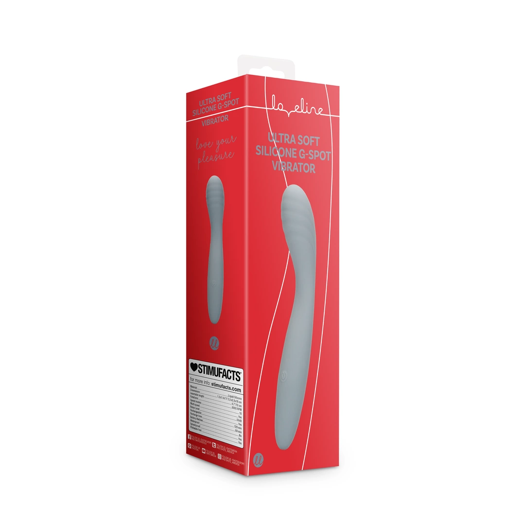 Вибратор Loveline Ultra Soft Silicone G-Spot, 20 см (серый)