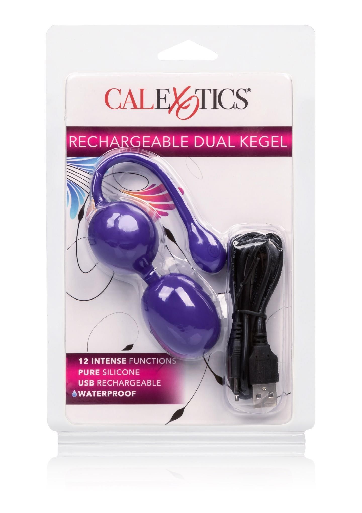 Вагинальные шарики CalExotics Rechargeable Dual Kegel, 9 см (фиолетовый)