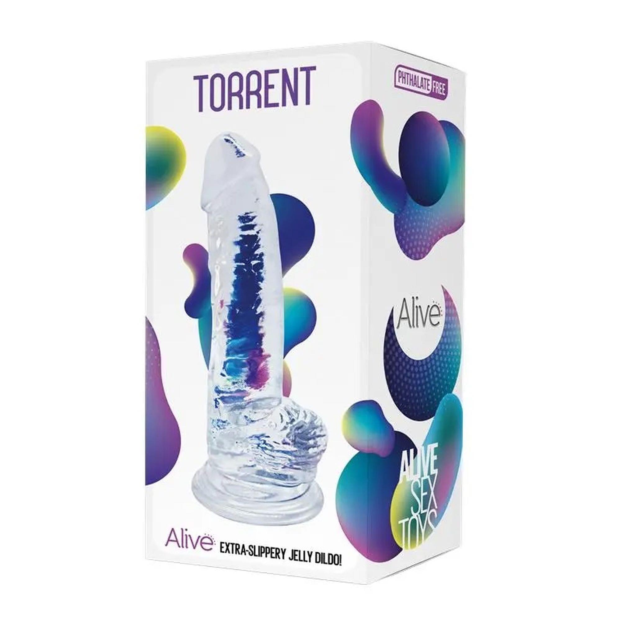 Фаллоимитатор Alive Jelly Dildo Torrent, 20.6 см (прозрачный)