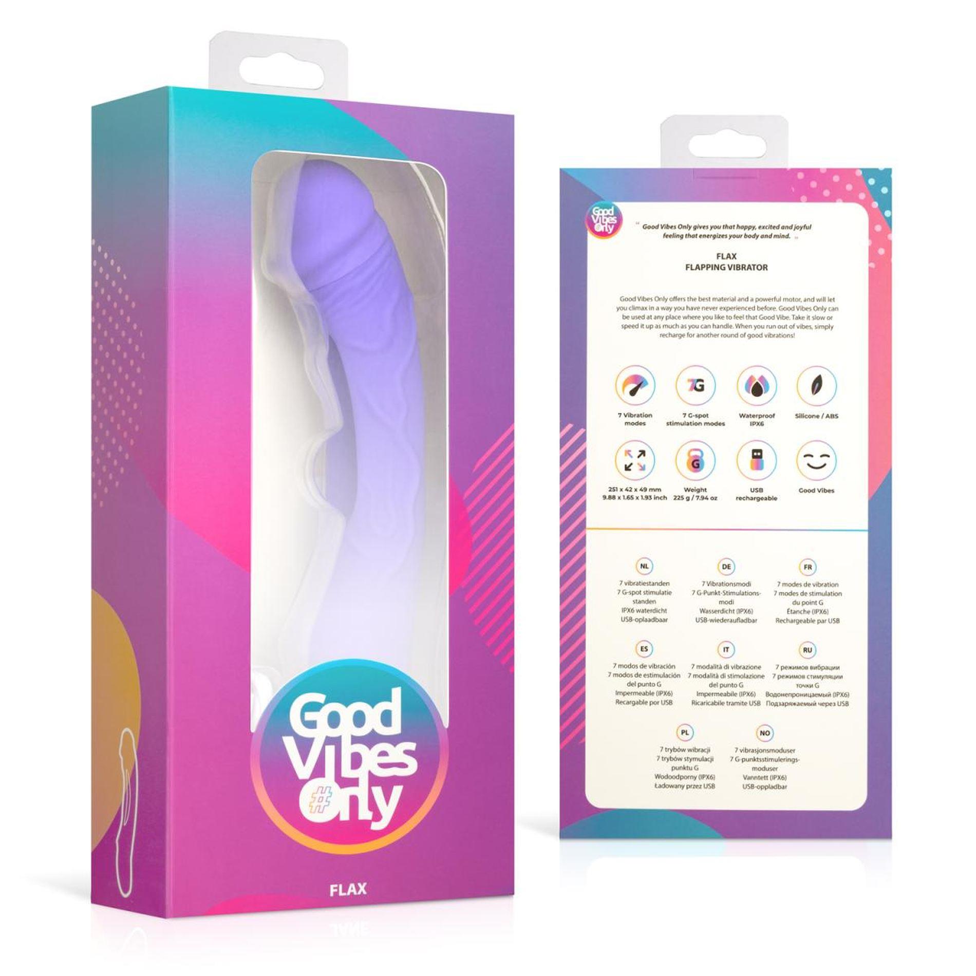 Вибратор Good Vibes Only Flax G-Spot, 25.1 см (фиолетовый)