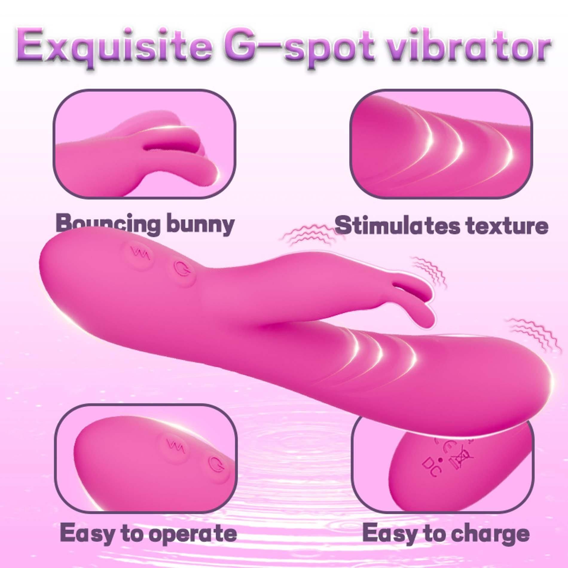 Wibrator królik B - Series Cute Jade, 17.8 cm (różowy)