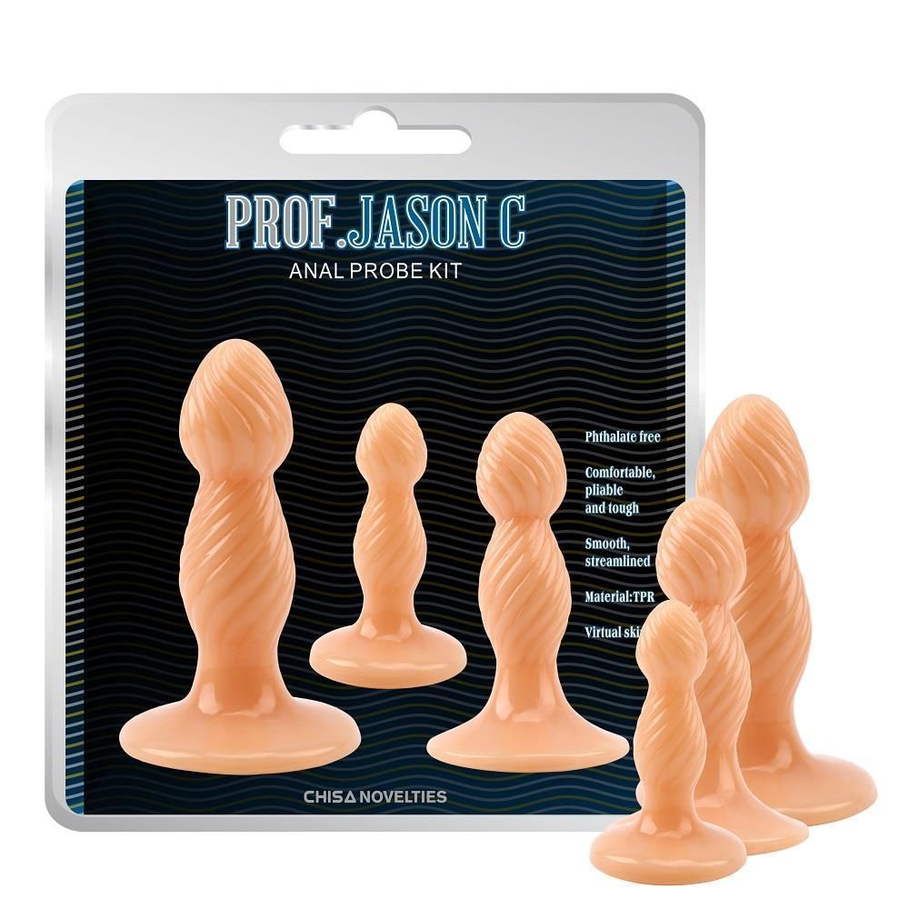 Zestaw korków analnych Prof. Jason C Anal Probe Kit, 3 szt (cielisty)