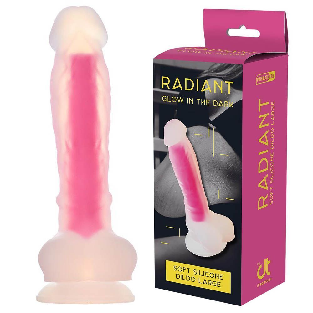 Неоновый фаллоимитатор Radiant Glow In The Dark, 21 см (фиолетовый)