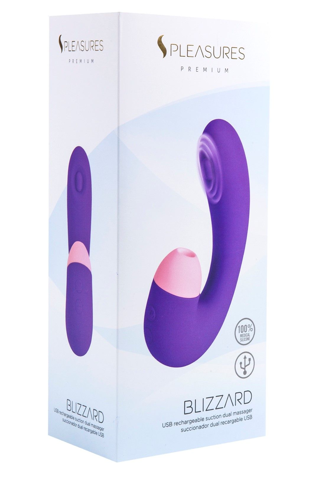Вакуумный стимулятор клитора с вибрацией Pleasures Premium Blizzard (фиолетовый)