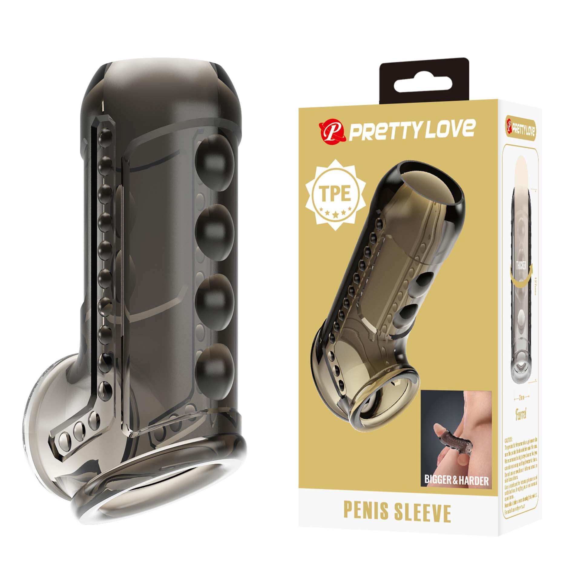 Насадка на пенис Pretty Love Penis Sleeve Clear Long, 12.7 см (серый)