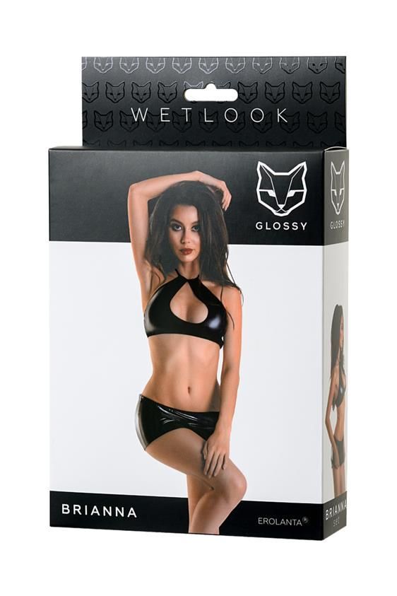 Сексуальный комплект Glossy Wetlook Brianna, XL (черный)