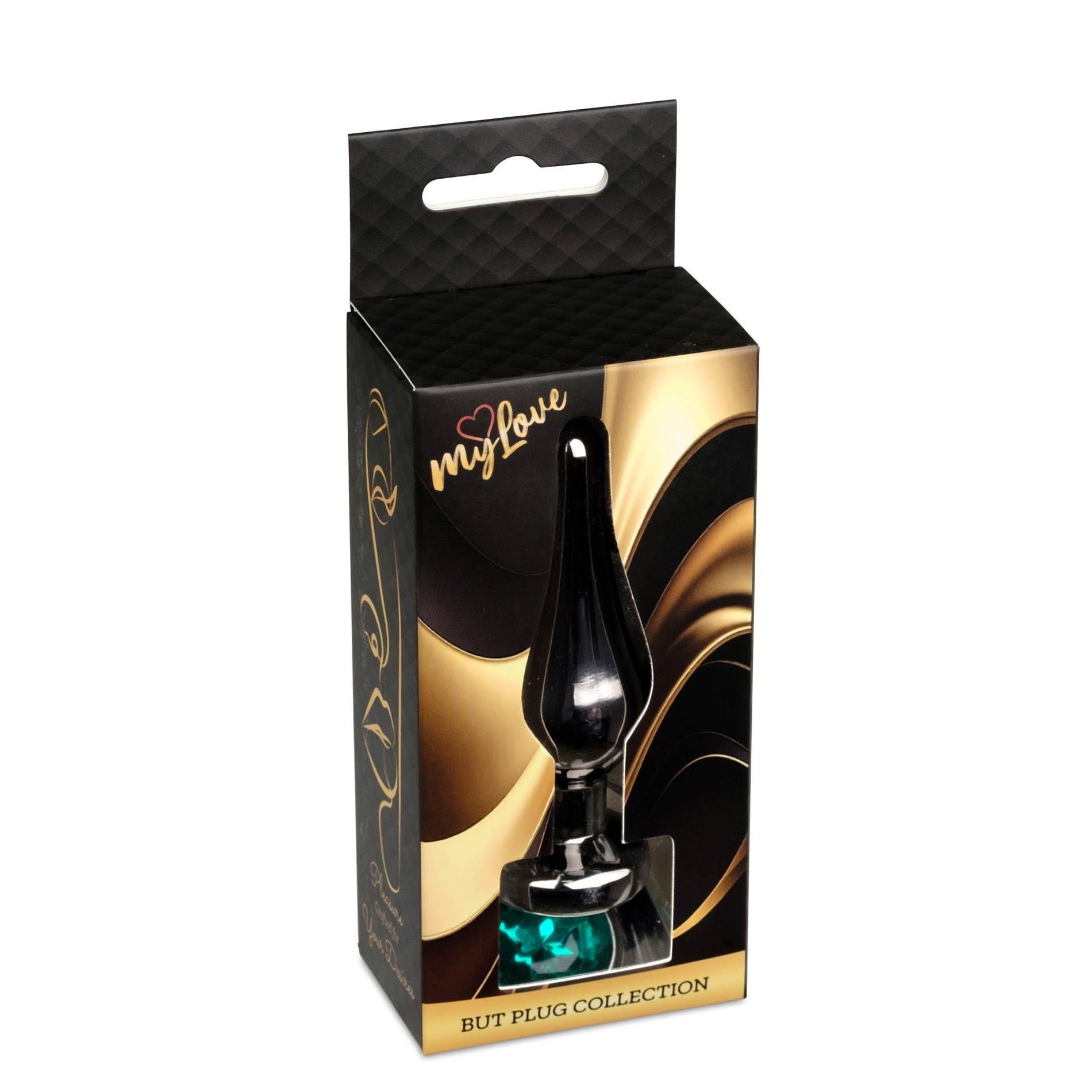 Анальна пробка MyLove Toys Jewellery Dark Silver Butt Plug, 9.5 см (зелений)