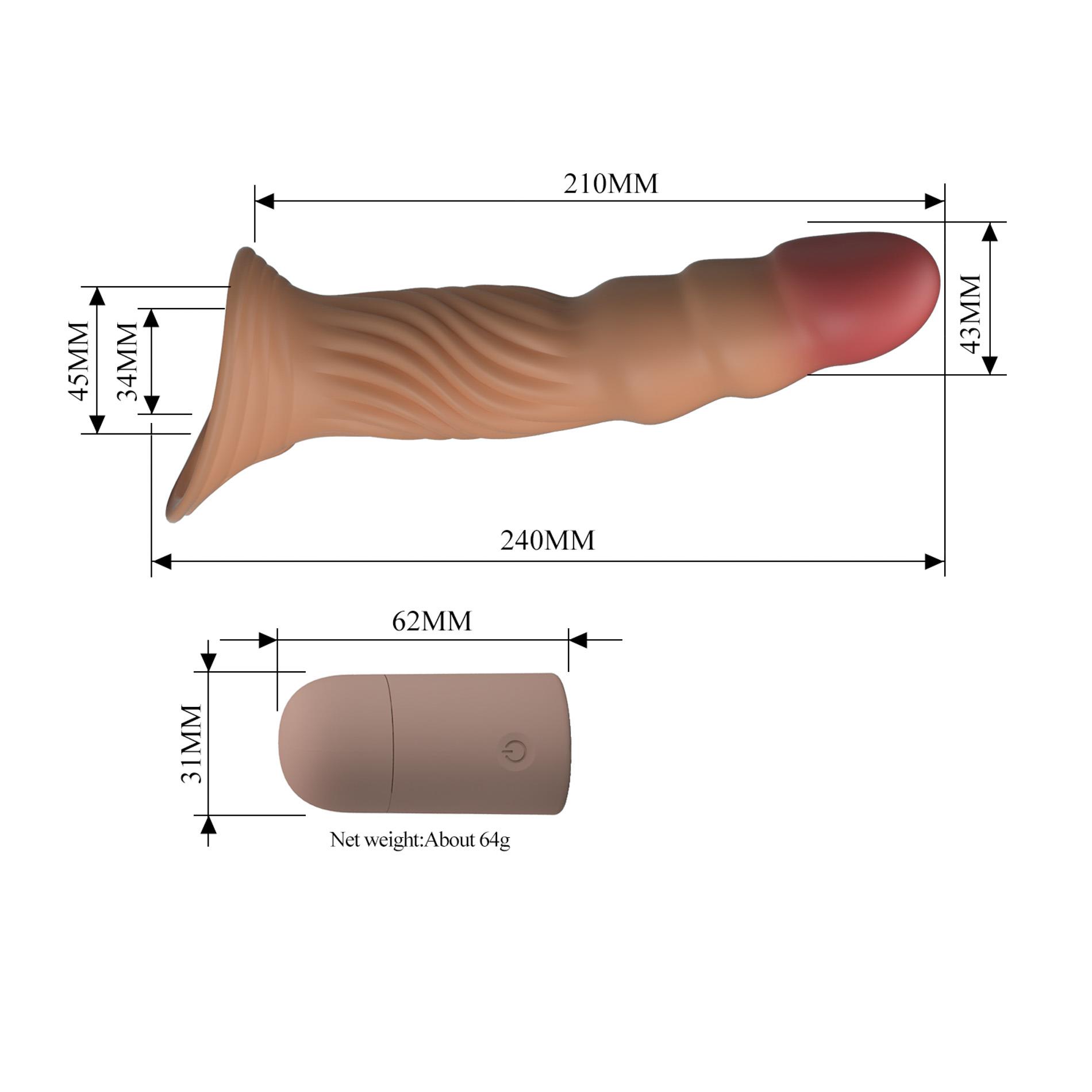Насадка на пенис Pretty Love Penis Sleeve Extender, 24 см (телесный)
