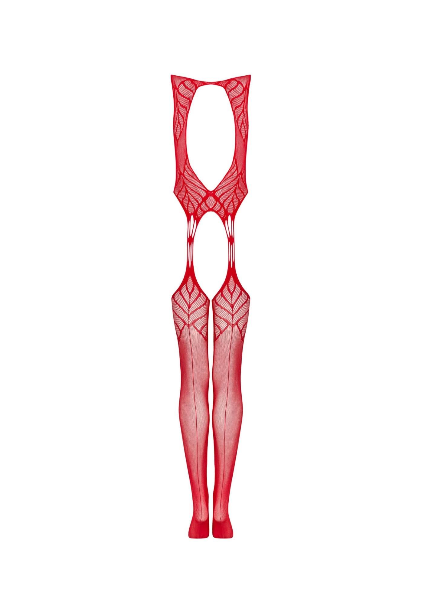 Bodystocking Obsessive N122, S/M/L (czerwony)