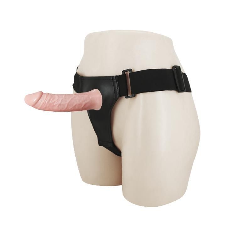 Фалопротез з вібрацією Baile Ultra Passion Harness, 15,5 см (тілесний)