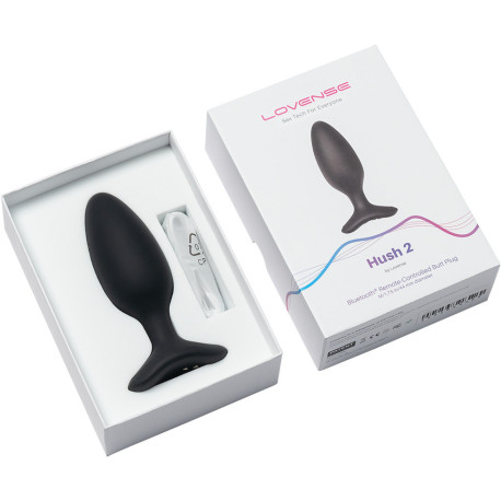 Korek analny Lovense Hush 2 M, 13,5 cm (czarny)