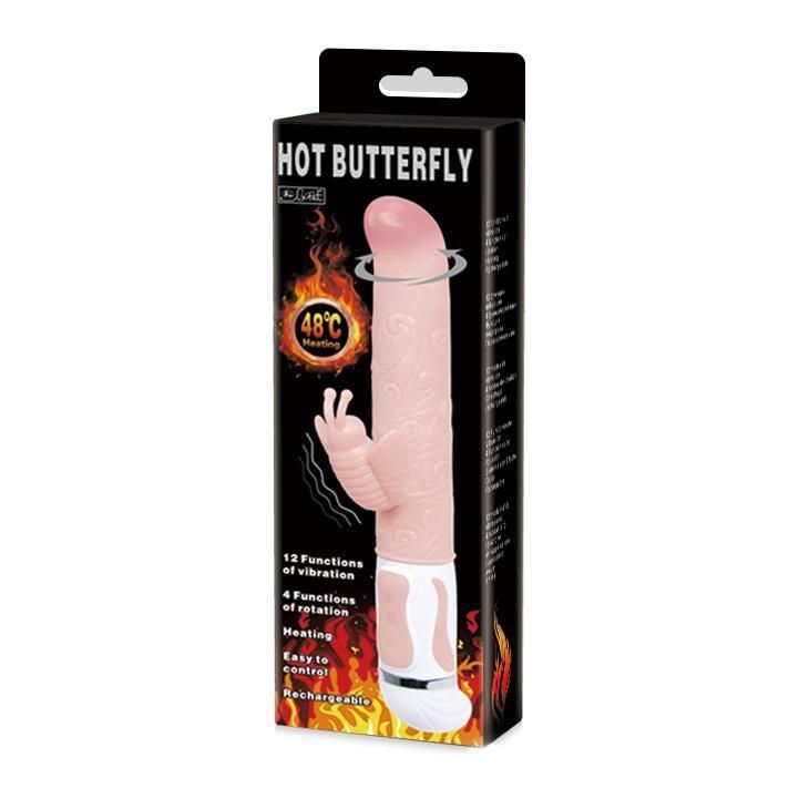 Вибратор-кролик Baile Hot Butterfly, 26.5 см (телесный)