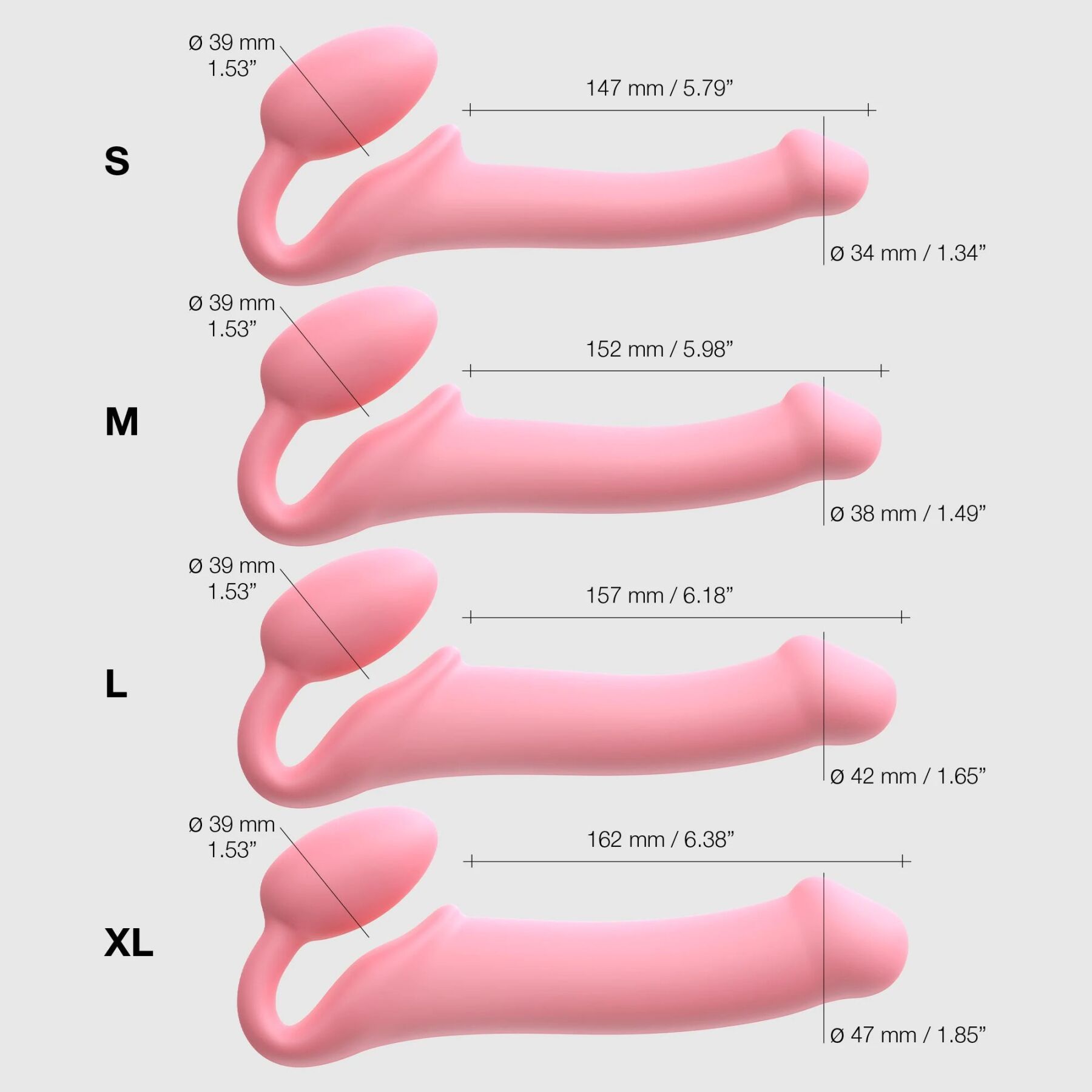 Страпон Dorcel Semi-Realistic Bendable Strap-On, M (рожевий)