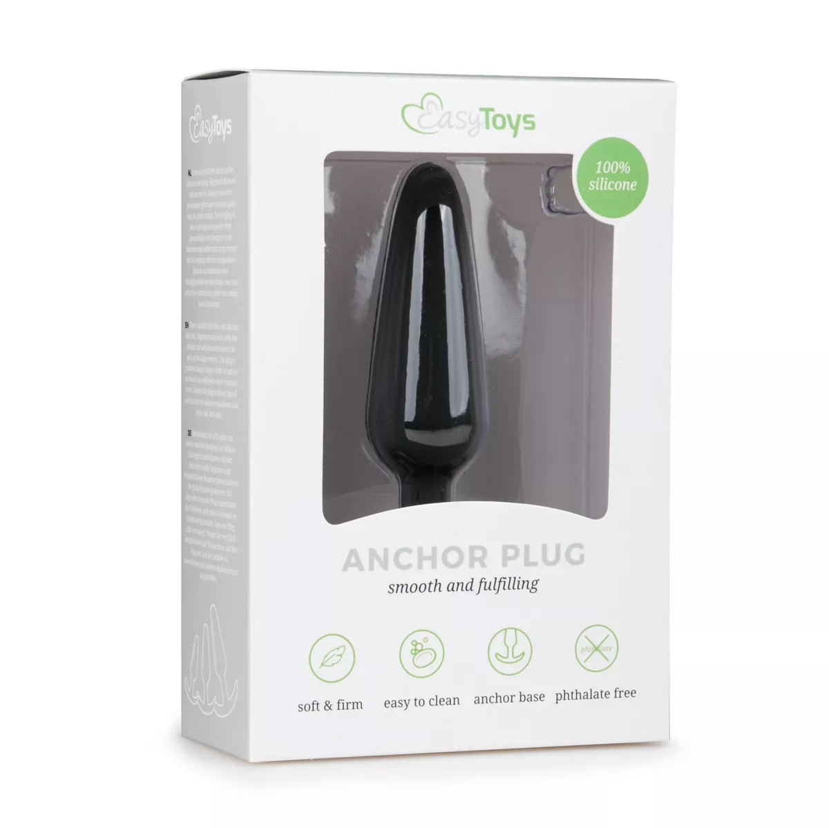 Анальна пробка EasyToys Anal Collection Buttplug M, 10 см (чорний)